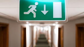 Fire Exit Sign Golden