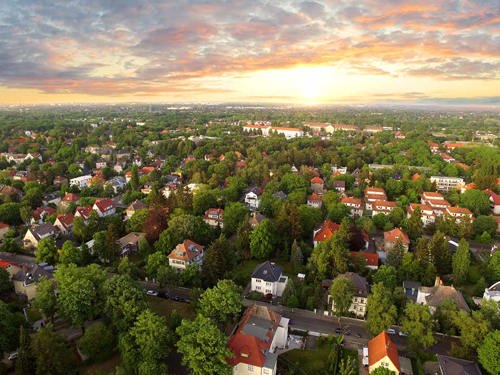 A bird's eye view of a town