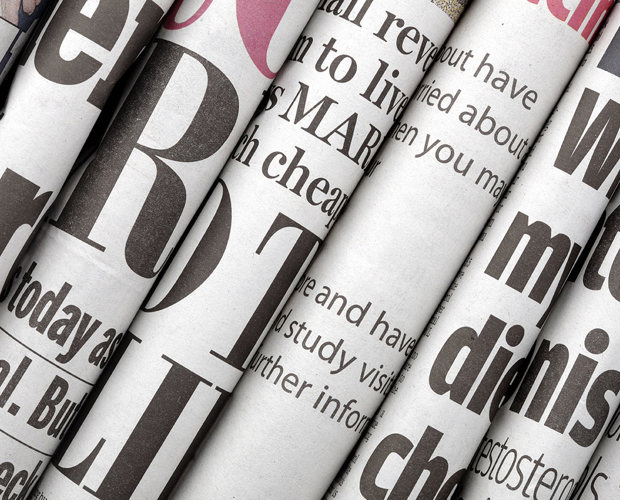 A stack of newspapers