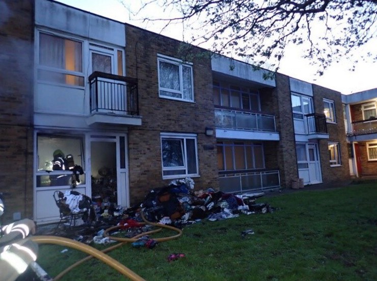 London Fire Brigade attend a house fire caused by hoarding (no one was hurt)